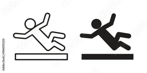 Accident icons vector silhouette set. thin line icon pack.