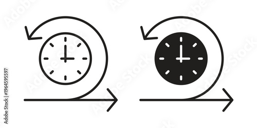 Agile icons vector silhouette set. thin line icon pack.