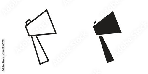 Axe icons vector silhouette set. thin line icon pack.