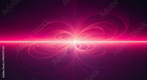 Abstract cosmic nebula portrait shape interwoven pink purple gas soft lighting minimal landscape void horizont