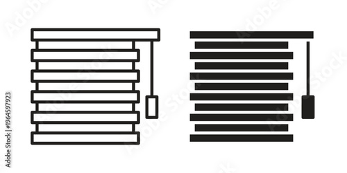 Blinds icons vector silhouette set. thin line icon pack.