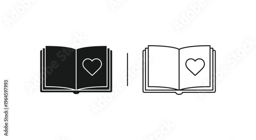 Heart book love symbol Vector