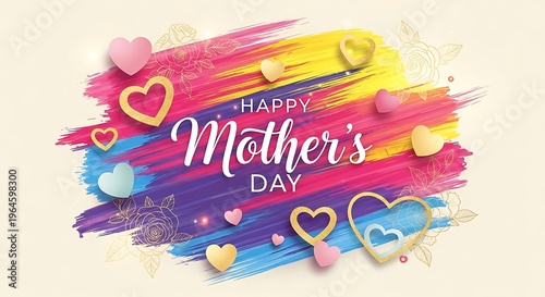 Happy Mother's Day colorful heart design