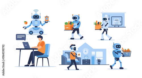 AI Robotics for Grocery Delivery & Smart Home Automation