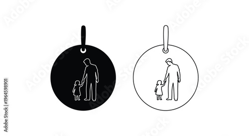 Father and children, family, love, parent Vector