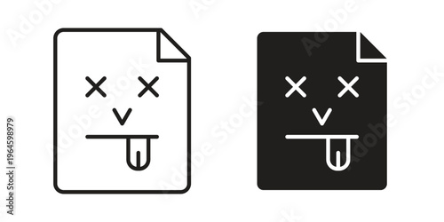 Broken Image icons vector silhouette set. thin line icon pack.