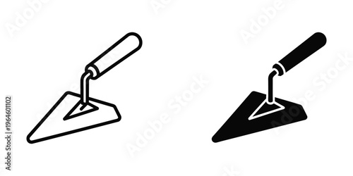 Two types of trowels used for construction and gardening tasks