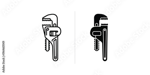 Comparison of a traditional and adjustable pipe wrench illustration