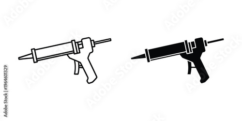 Comparison of a standard caulking gun and a filled caulk cartridge gun