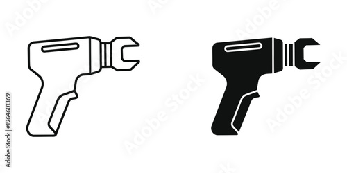 Comparison of a standard drill and a cordless impact driver in outline form