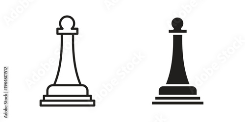 Chess queen icons vector silhouette set. thin line icon pack.