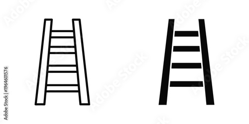 Comparison of a standard ladder and a ladder with fewer rungs for height efficiency