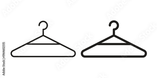 Clothes hanger icons vector silhouette set. thin line icon pack.