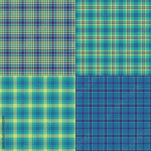 Plaid collection ideal for home textiles, apparel, and gift wrapping. Vector files maintain crisp detail.