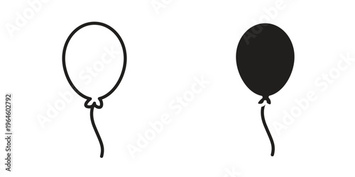 Balloon icons Black symbol on transparent background. EPS10
