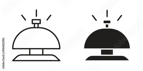 Bell concierge icons Black symbol on transparent background. EPS10