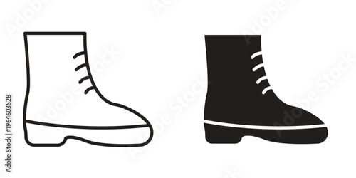 Boot icons Black symbol on transparent background. EPS10