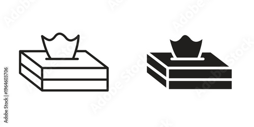 Box tissue icons Black symbol on transparent background. EPS10