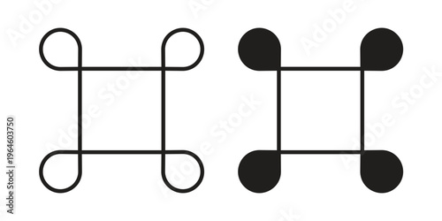 Command icons vector silhouette set. thin line icon pack.