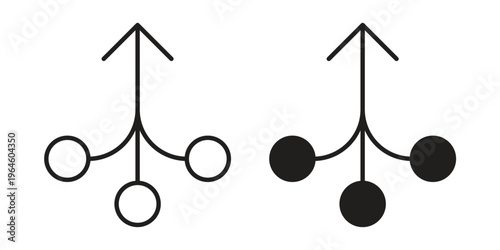 Consolidation icons vector silhouette set. thin line icon pack.