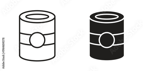 Can food icons Black symbol on transparent background. EPS10
