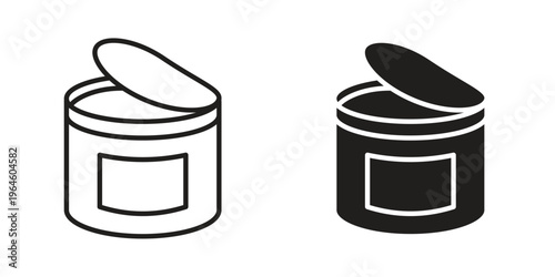 Canned food icons Black symbol on transparent background. EPS10