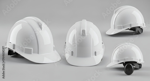 Blank safety helmet mockup white hard hats displayed from multiple angles symbolizing safety in construction environments hat mockup mockup cap hat template fashion clothing baseball front sport isola