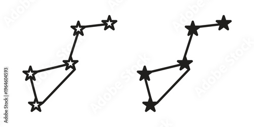 Constellation icons vector silhouette set. thin line icon pack.