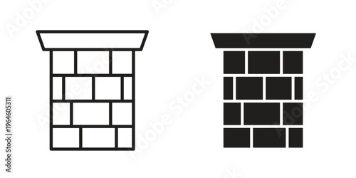 Chimney icons Black symbol on transparent background. EPS10