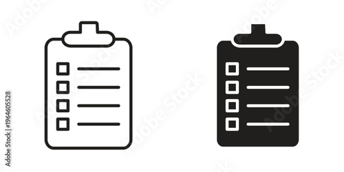 Clipboard icons Black symbol on transparent background. EPS10