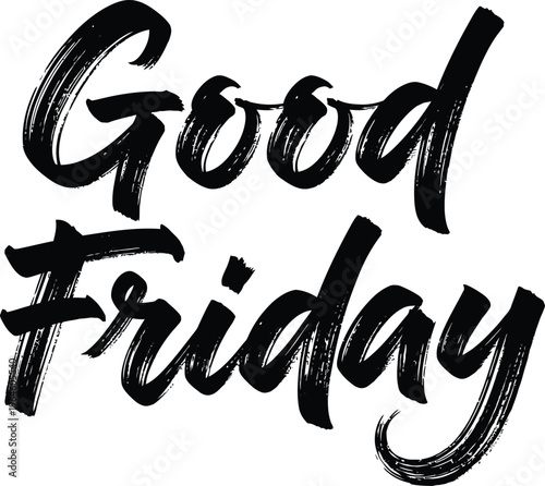 Good friday brush lettering text illustration on a white background for christian holiday.
