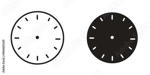 Clock face icons Black symbol on transparent background. EPS10