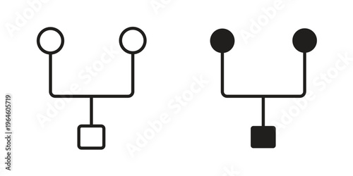 Code Fork icons Black symbol on transparent background. EPS10