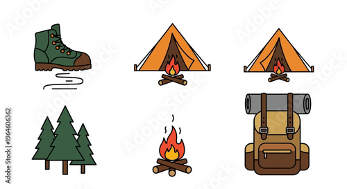 Camping gear and accessories outdoors.