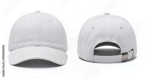 White baseball cap mockup showing front and back views blank dad hat template isolated on a white background for design presentation hat mockup mockup cap hat template fashion clothing baseball front 
