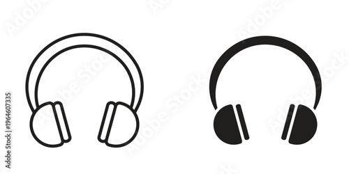 Ear muffs icons Black symbol on transparent background. EPS10