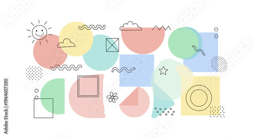 Colorful Geometric Shapes Pattern Design.