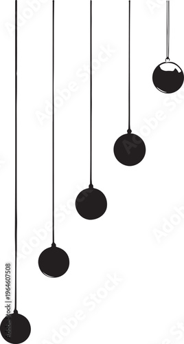 Newton's Cradle, Pendulum Balls, Office Desk Toy, Physics Demonstration, Science Model