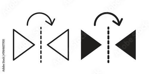 Konstfotografi Flip horizontal icons Black symbol on transparent background