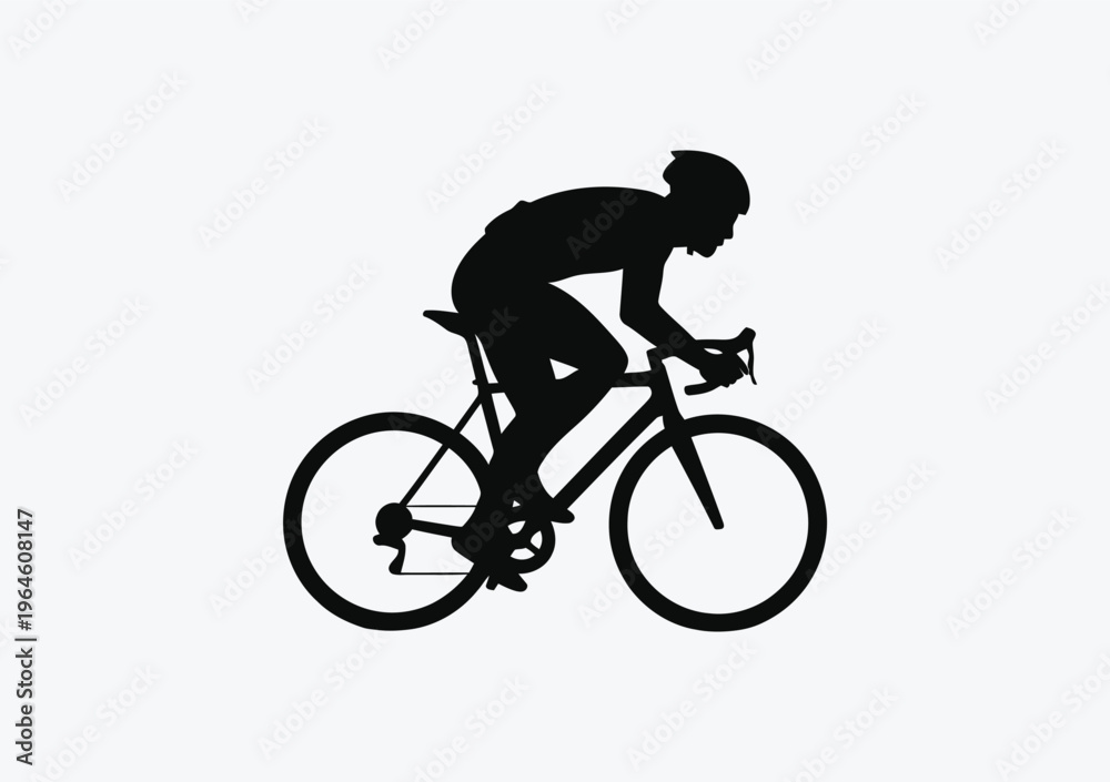 Obraz premium Silhouette of a cyclist riding a bicycle