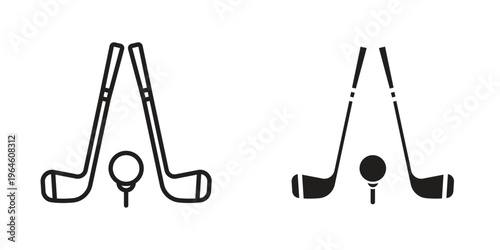 Golf club icons Black symbol on transparent background. EPS10