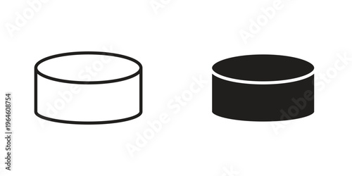 Hockey puck icons Black symbol on transparent background. EPS10