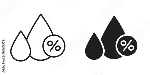 Humidity icons Black symbol on transparent background. EPS10