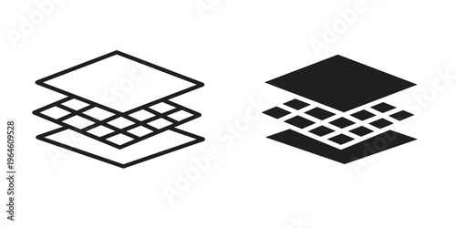 Land layers icons Black symbol on transparent background. EPS10