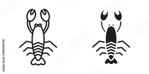 Lobster icons Black symbol on transparent background. EPS10