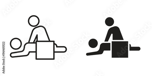 Massage icons Black symbol on transparent background. EPS10