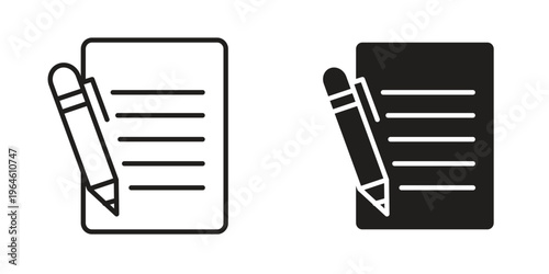 Note icons Black symbol on transparent background. EPS10