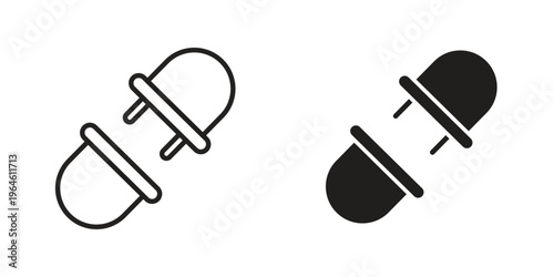 Plug connection icons Black symbol on transparent background. EPS10