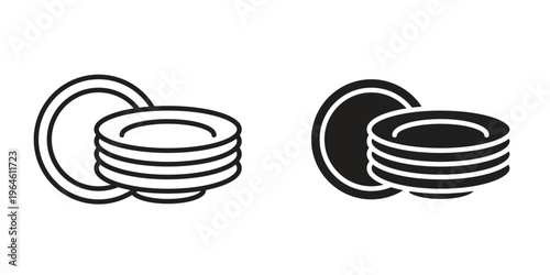 Plates icons Black symbol on transparent background. EPS10