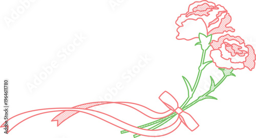 母の日のカーネーション　装飾素材